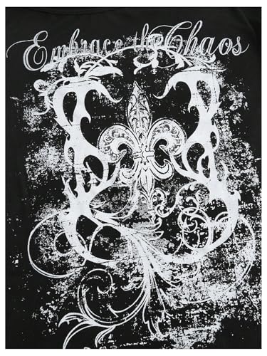 Women's Off The Shoulder Tops Graphic Goth Tee Y2k Vintage Asymmetrical Neck Oversized T Shirts3