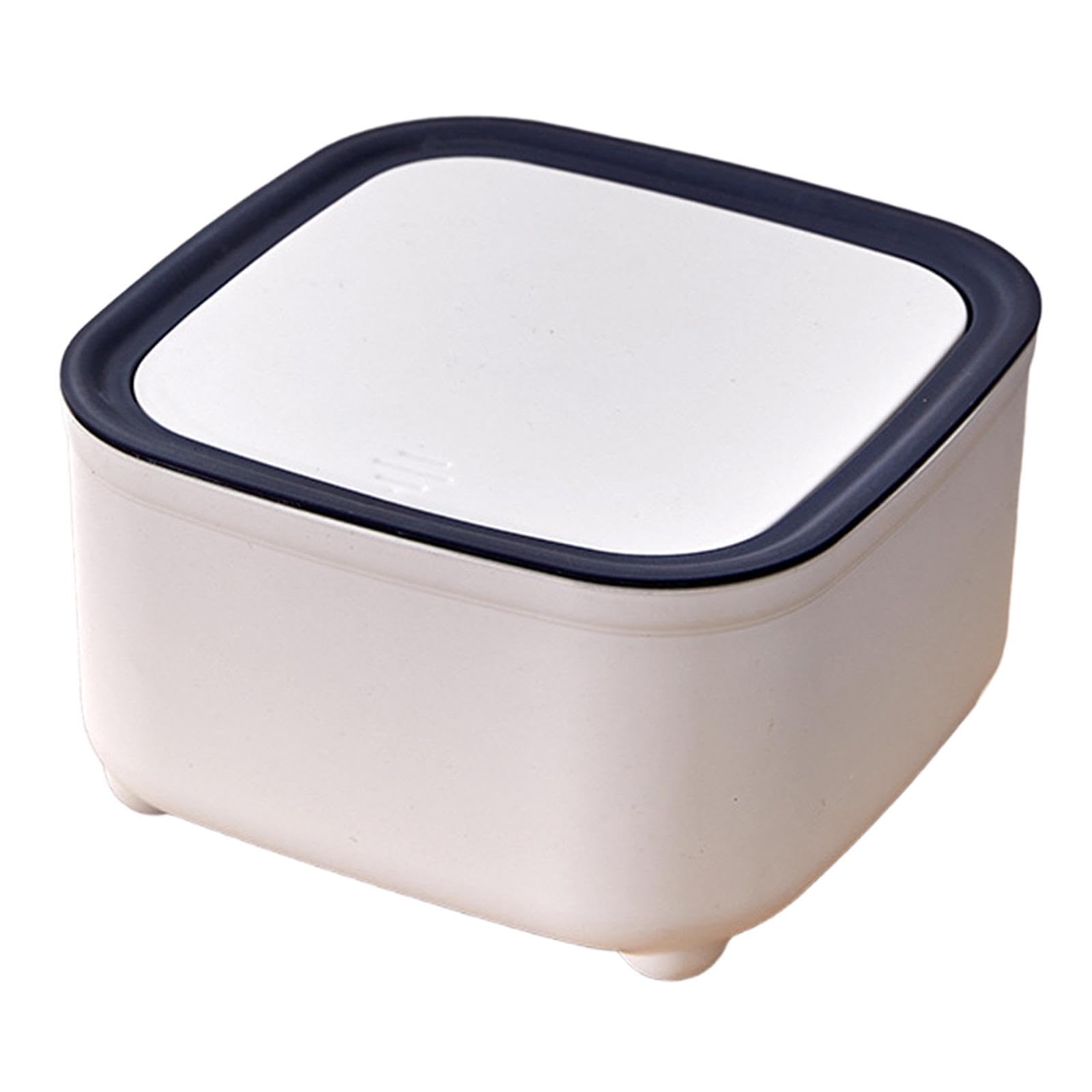 Mini-Mülleimer für den Schreibtisch, Abfallkorb, Mini-Abfalleimer, Mülleimer für neben dem Tisch, Arbeitsplatte, Küche, Badezimmer, Waschtisch, Grau (Blau, 16 cm x 9,5 cm)