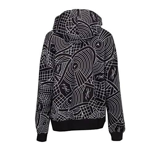Brooklyn Women's Fleece Allover Print Sweatshirt Hoodie Size Small to Large Color Black and White3