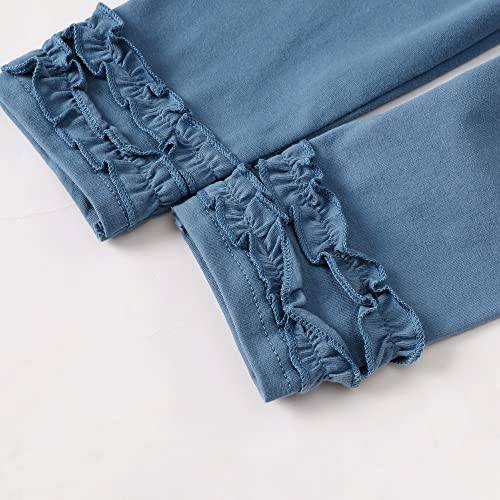 Image of Newborn Baby Girl Clothes Toddler Girl Outfits Ruffle Long Sleeve Tops Pants with Hats and Headband Fall Summer Clothes Sets