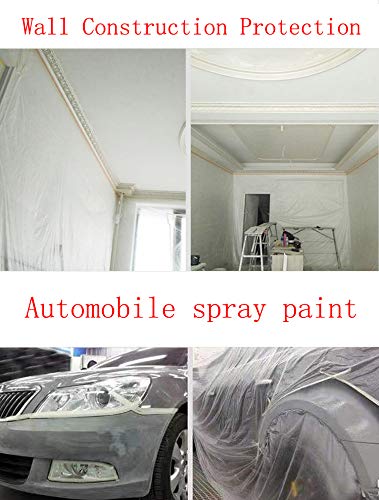 Image of Masking Film 3.6 Feet Width Paint Plastic Sheeting with 1 Role Multi-Surface Painters Tape