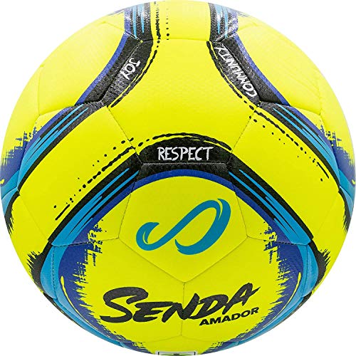 Senda Amador Training Soccer Ball, Fair Trade Certified, Yellow/Light Blue, Size 4 (Ages 8-12) by SENDA - Used condition - Image 2
