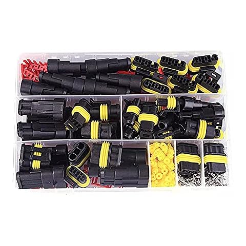 352pcs Waterproof Car Electrical Connector 1/2/3/4 Pin Way Truck Harness Plug Car Spark Terminals Plug Connector for Motorcycle Auto Scooter Truck Boat Cover