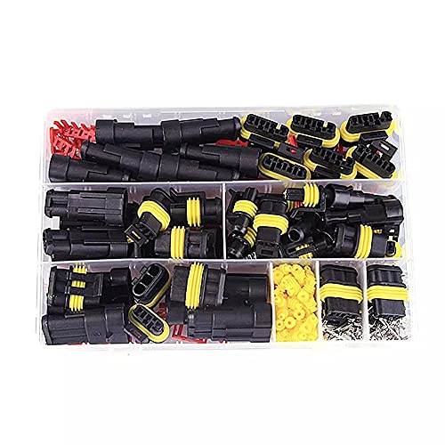 352pcs Waterproof Car Electrical Connector 1/2/3/4 Pin Way Truck Harness Plug Car Spark Terminals Plug Connector for Motorcycle Auto Scooter Truck Boat