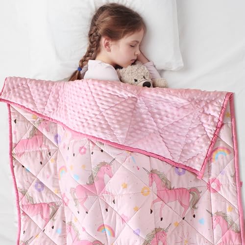LOYIGA Weighted Blanket with Removable Duvet (Pink)