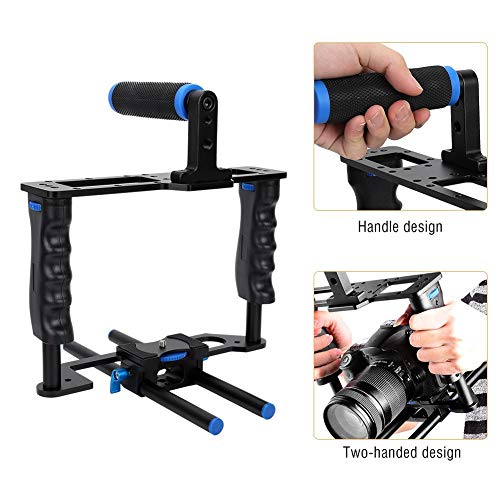 Gaiola para câmera DSLR Cage, liga de alumínio CNC preto caixa de câmera profissional 0,63 cm 3/8