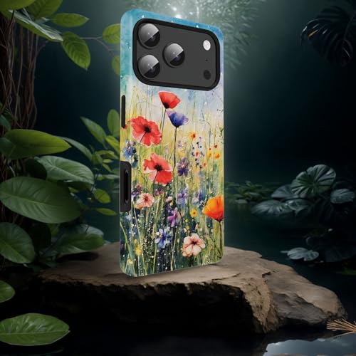 Coque iPhone 17 Pro 6,3" fleur antichoc double couche PC TPU - 4