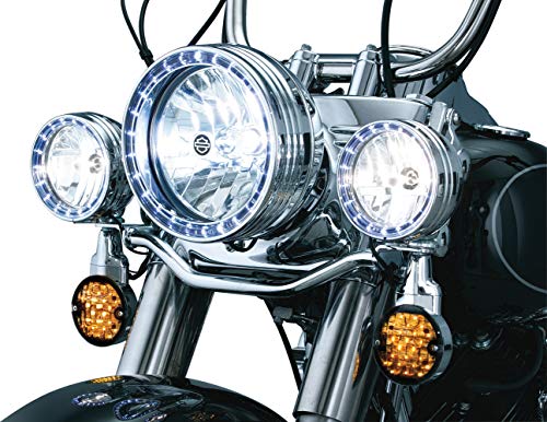 Kuryakyn 7748 Motorcycle Lighting Accent Accessory: 4-1/2" Led Halo Passing Lamp Trim Rings For 1983-2019 Harley-Davidson Motorcycles, Chrome, 1 Pair #TOP5