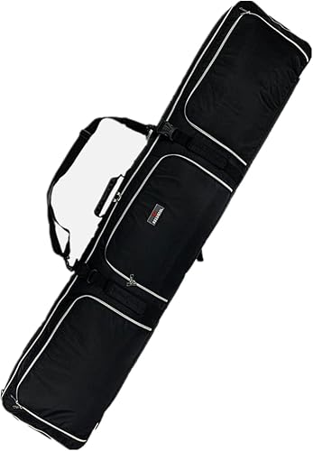 Miniatura 9 de UNISTRENGH Bolsa de snowboard acolchada 2 en 1 con ruedas, bolsa de viaje para esquís, snowboard y botas