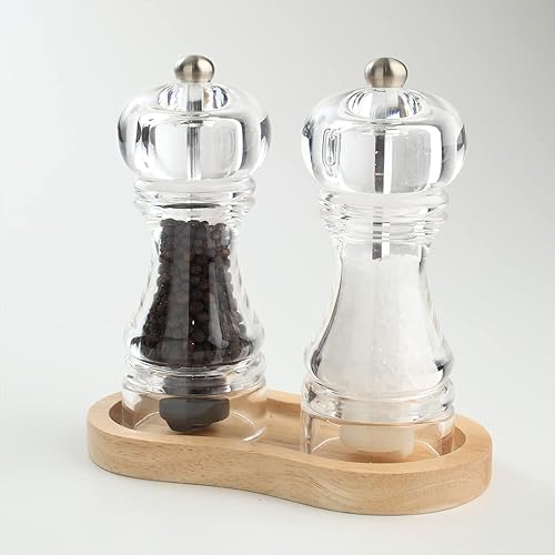 Miniatura 5 de T&G 12683 Hevea - Protector de mesa de comedor y doble molinillo de 6.3 x 3.5 x 0.6in