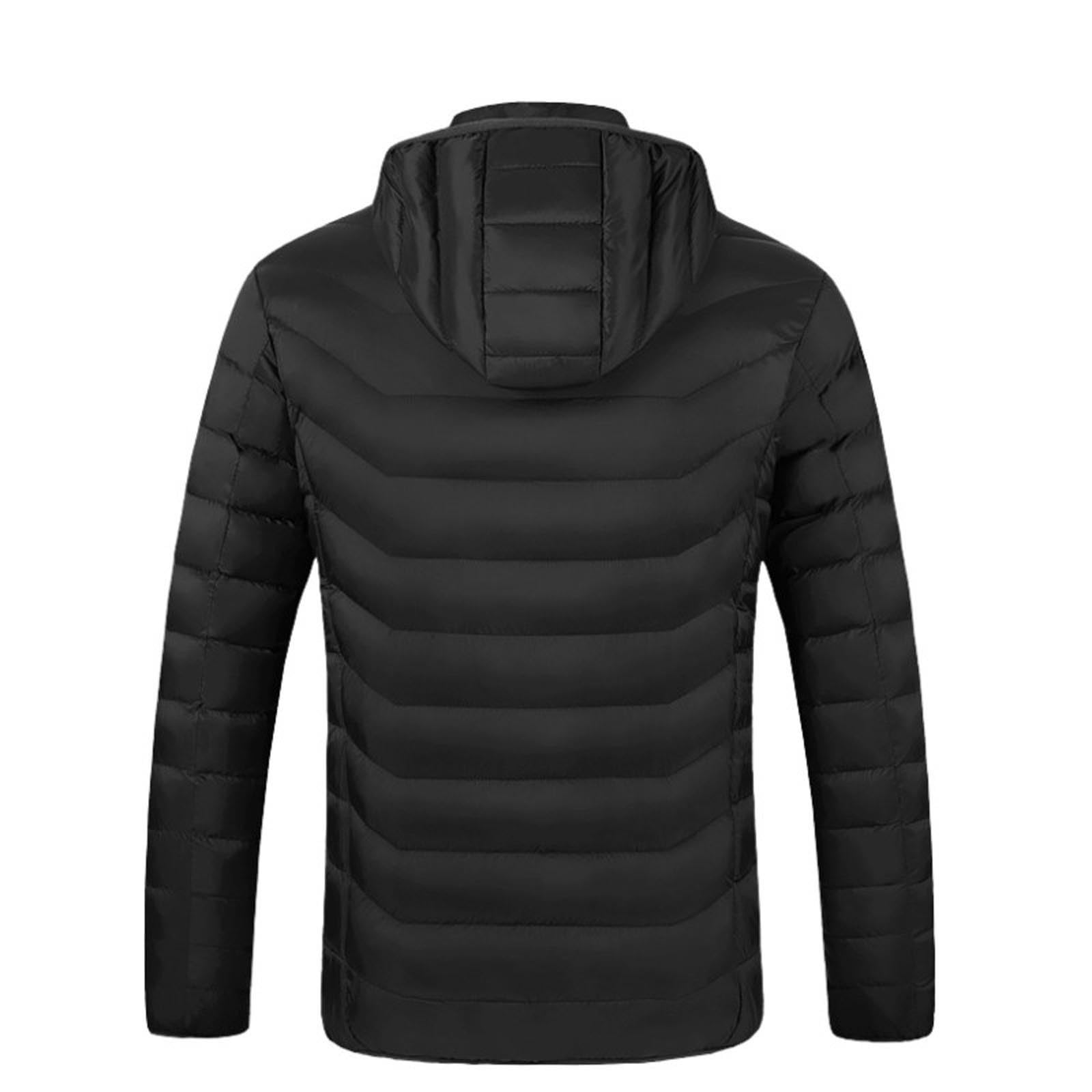 NUSGEAR Chaqueta Calefactable Unisex Hombre Mujer, Calentador Abrigo Térmico Eléctrico USB con 21 Zonas Calefactables Chaquetas Calefactor Temperatura Ajustable para Moto al Aire Libre