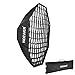 Produktbild Neewer 10069697 - 140cm gitterartiger Octagon Studioschirm Speedlite Softbox für Nikon Canon Sony Pentax Olympus Panasonic Lumix Blitzlicht, mit Bowens Mount