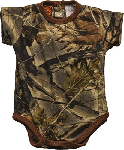 Image of TrailCrest by Treel Newborn Baby Boy Girl Infant Undershirt- Short Sleeve Romper Bodysuit Camo Jumpsuit