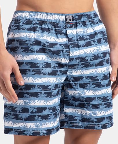 Image of Jockey US57 Men Super Combed Mercerized Cotton Woven Printed Boxer Shorts with Side Pockets (Prints May Vary)