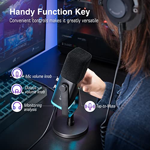 Fifine Dynamic Xlr/Usb Microphone And Gaming Mic, Computer Recording Streaming Microphone With Mute Button, Rgb, Boom Arm Mic For Youtube Podcasting Conference Dictation(Am8+A6Tb) #TOP3