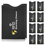 10pcs RFID Blocking Sleeves (8 Credit Card & 2 Passport Sleeves) Anti-Theft RFID Secure Passport Blocker Sets Credit Card Protector for Bags & Purses dentity Theft Protection Sleeves Travel Essential