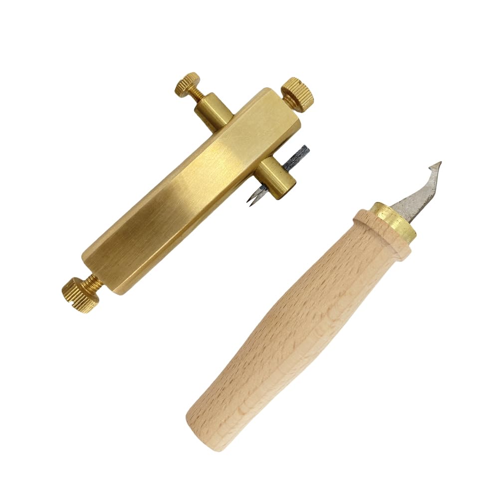 Yinfente 1 ensemble d'outils de purfling en laiton incrustés de rainures incrustées de couteau de luthier pour la fabrication de violon, alto