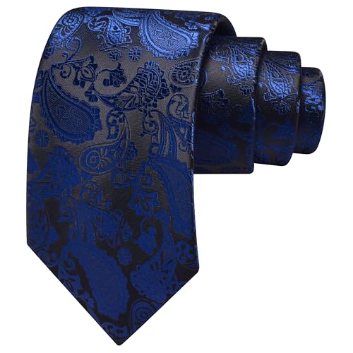 Image of GUSLESON 3.15 inch(8cm) Fashion Paisley Ties Mens Woven Jacquard Necktie for Wedding
