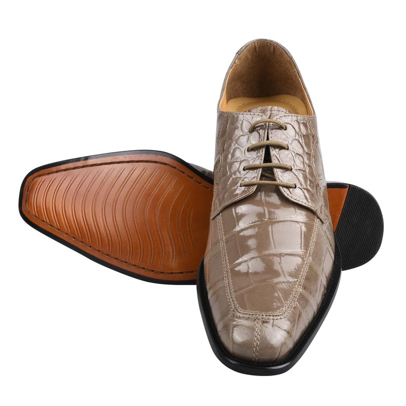 Image of LIBERTYZENO Mens Animal Print & Plain Genuine Leather Adults Lace Up Oxford Dress Shoes for Easter Gift