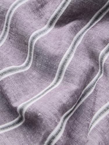 Image of The Souled Store Cotton Linen Stripes: Apricot Men and Boys Long Sleeves Collared Neck Orange Stripes Regular Fit Lightweight Comfortable Summer Cotton Linen Shirts