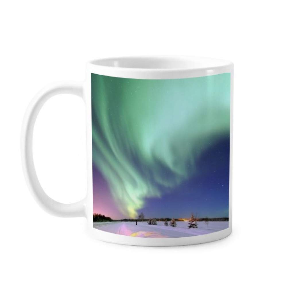 DIYthinker Night Stars Arctic Aurora Snow Mug Pottery Cerac Coffee Porcelain Cup Tableware