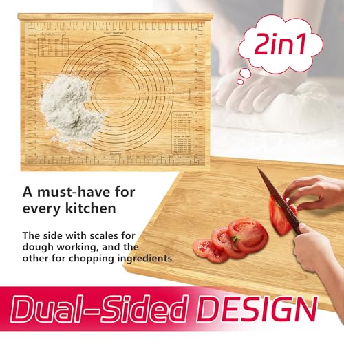 Tabla para amasar grande de madera 24x20 pulgadas miniatura 2