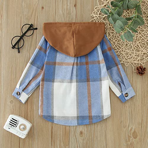 Toddler Boys Girls Shirt Coat Jacket Plaid Long Sleeve Hoodies Kids Tops Hooded Cardigan Outwear Baby Autumn Clothes3