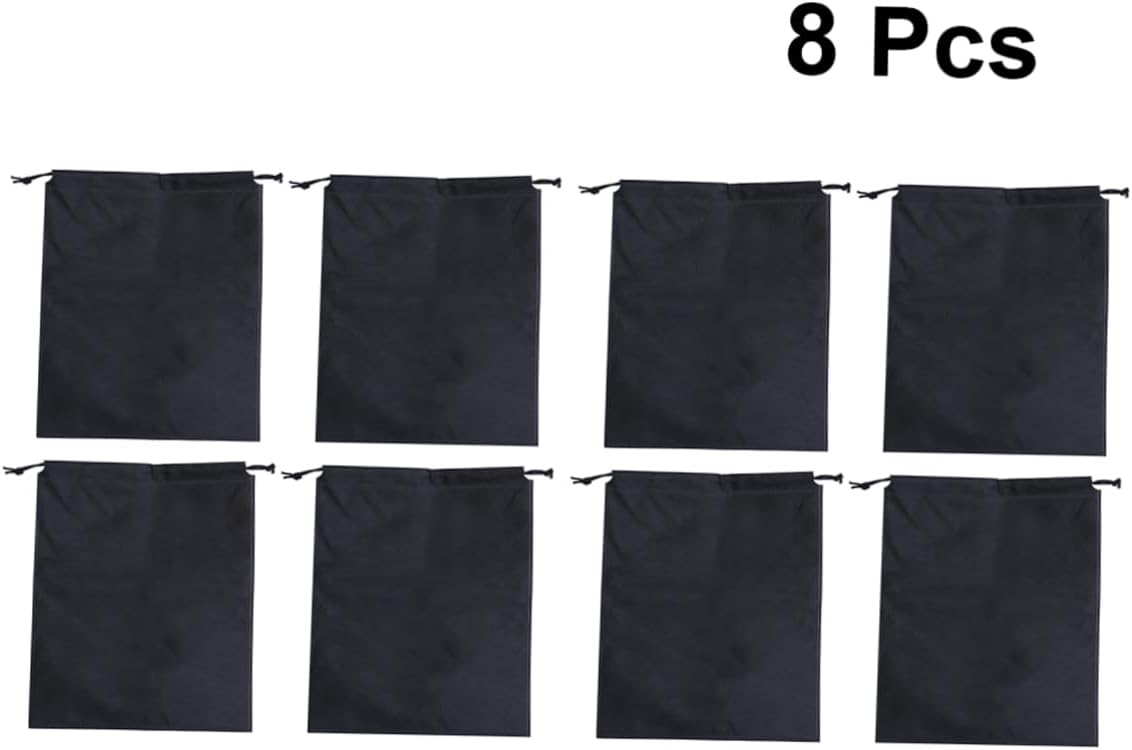 Didiseaon 16pcs Drawstring Shoe Storage Bags Non-woven Organizer for Travel Business Gym Black Dust Pouches Easy