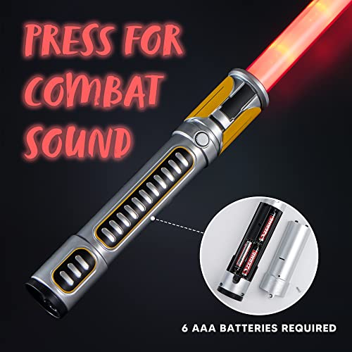 Joyin 2 Pcs Light Up Saber 2-In-1 Led Swords Set Expandable Realistic Led Fx Dual Light Galaxy Sword With Sound And Realistic Sliver Handle For Halloween Costume Warriors Dress Up Party Supplies #TOP4