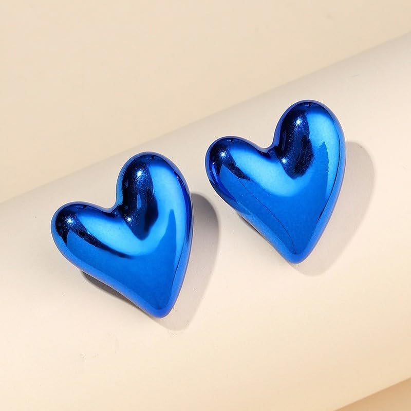 Multicolor Love Heart Stud Earrings for Women Sparkling Colorful Resin Lightweight Heart Shape Earrings Valentine's Day Date Party Jewelry - Image 2