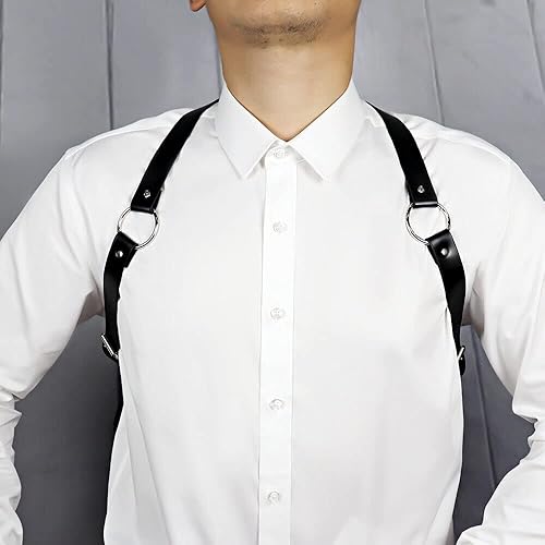 Miniatura 4 de ALLOVME Men Body Chest Belt for Men Adjustable Leather Belts with Buckles Rave Costume Sexy Punk Chest Belt Clubwear Costume