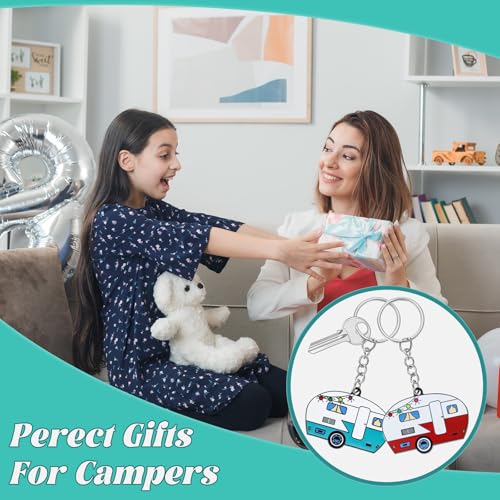 Bremorou 2 Stück Schlüsselanhänger Wohnwagen, Deko Personalisiert Schlüsselanhänge Auto Motiv Schlüsselanhänger Stilvolle Schlüssel Anhänger für Rv Reise Campervan Geschenk Charm