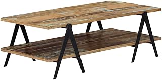 vidaXL Solid Reclaimed Wood Coffee Table with Steel Legs - 45.3