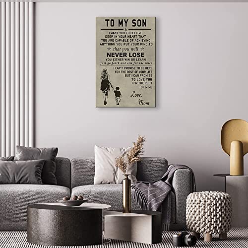 To My Son Canvas Wall Art Children's Room Inspirational Poster Children's Room Painting Wall Art Children's Room Decoration Painting Family Wall Decor, Gift For Son,Thanksgiving, Christmas, Birthday Gift For Son Canvas Unframed #TOP1