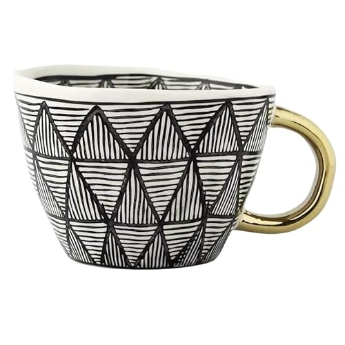 Qtouzkul キッチン雑貨コーヒーカップマグカップ洋風ファッションかわいい幾何学三角形飲料水マグカップ330 ml北欧風素敵な外観ティーミルクホットミルクカップインテリア日常生活感謝祭パーティーカップ プレゼント・日常生活に最適(#6)