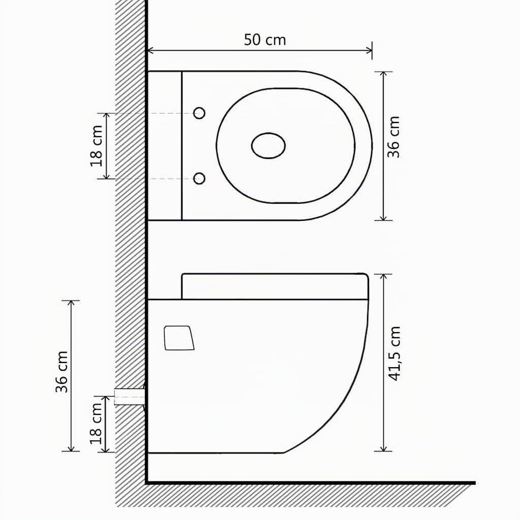 vidaXL Inodoro suspendido de pared con cisterna oculta cerámica blanco