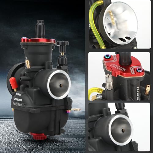 Image of NIBBI PWK 28mm Carburetor with Three Main Jets and One Pilot Jet of Performance Racing Carburetor for Replace Keihin or mikuni Carburetors