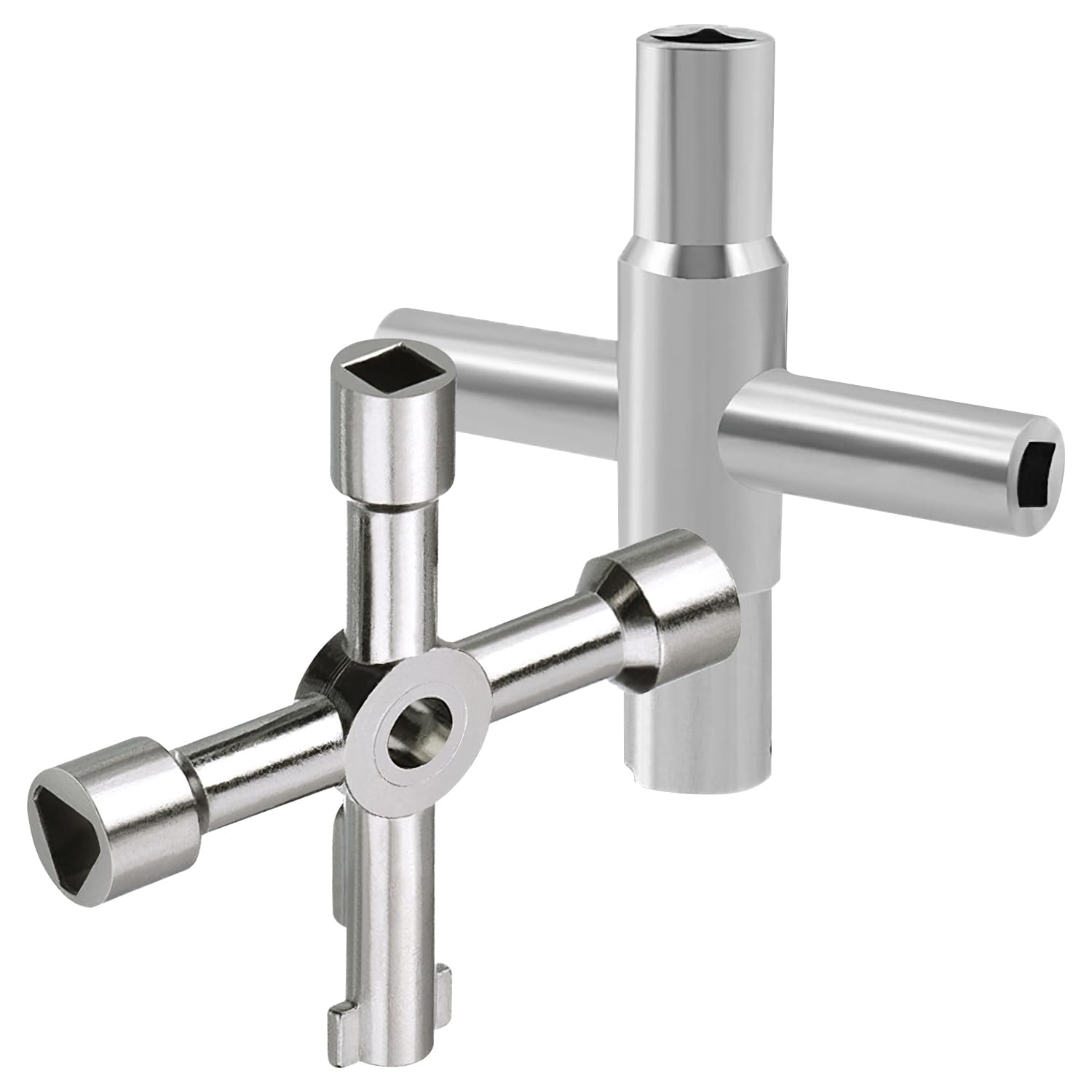 EIHI Clé Triangle 4 Voies 2 Pièces – Clé Universelle Armoire Électrique, Eau, Gaz, Compteur