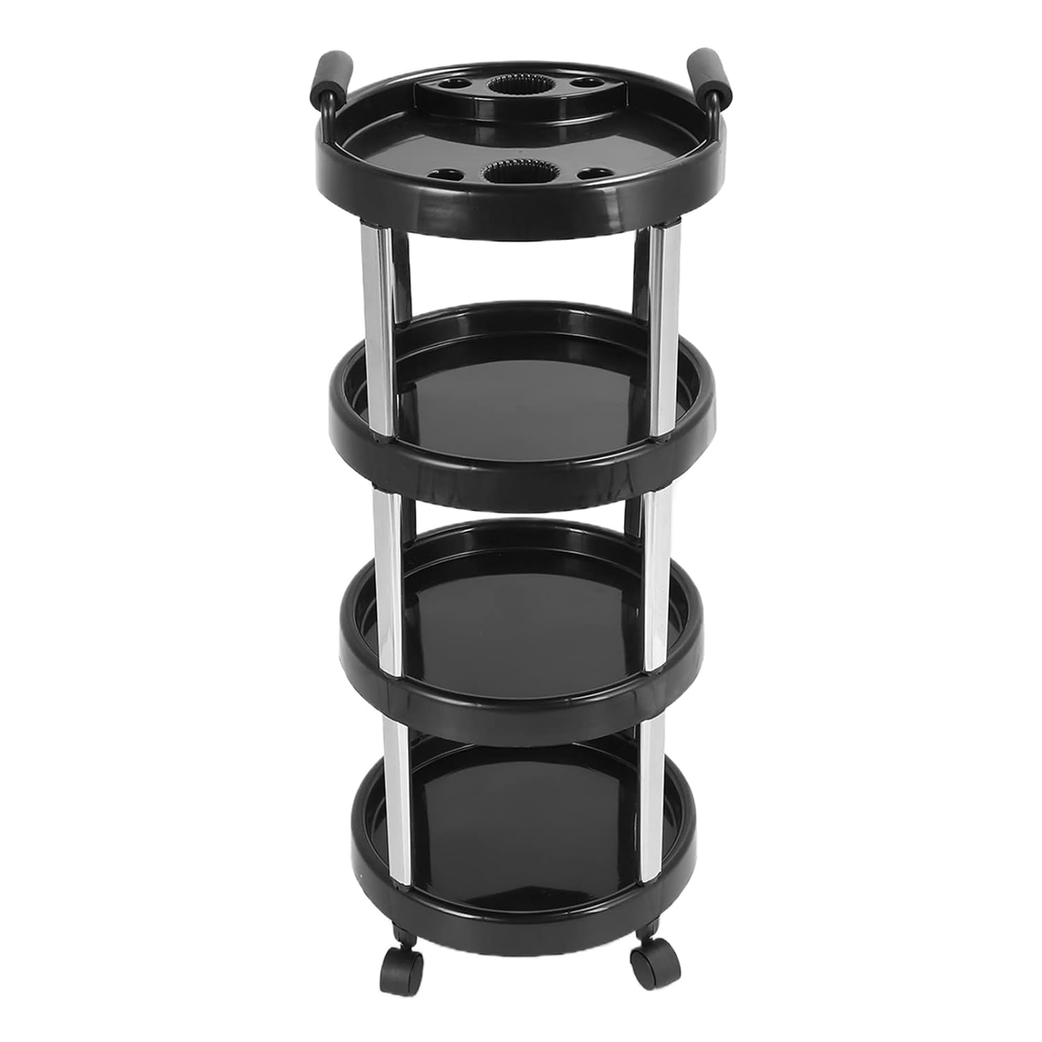 Salon Trolley, 4 Layer Stainless Steel Framed Rolling Cart