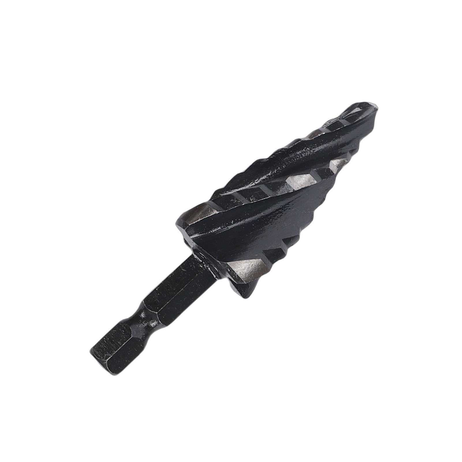 Lot de 4 forets étagés HSS hélicoïdaux avec tige hexagonale de 0,6 cm et 1 cm pour acier inoxydable, métal, bois, plastique et aluminium, revêtement en nitrure,