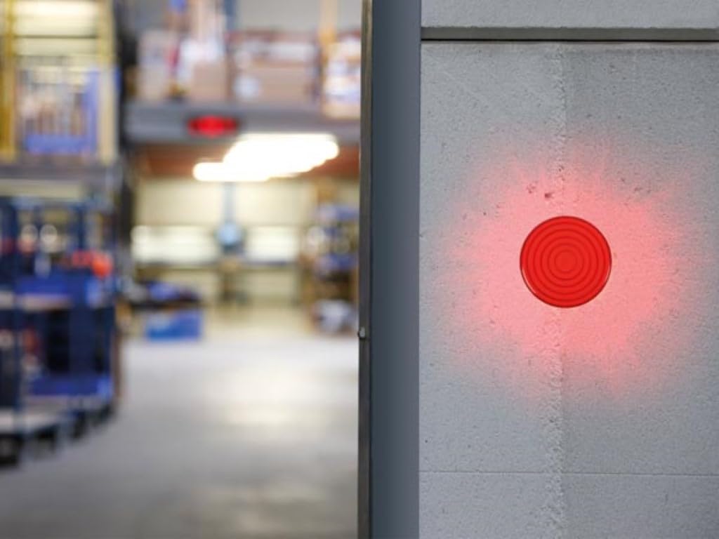Velleman Feu clignotant LED rouge, 12 V DC, 100 mm, 15 LED blanches, voyant de signalisation et feu d'avertissement, 80-120 flashs par minute, IP20 ABS acrylique