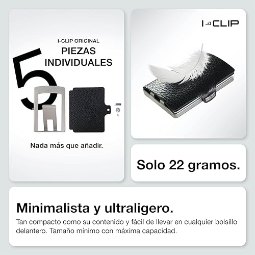 I-CLIP Original Mini Billetera con Clip para Dinero - Billetera Delgada - Tarjetero - Pure Negro - imagen 3