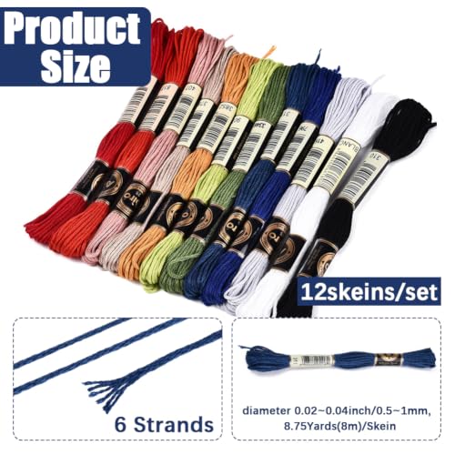 Image of 105 Yards Variegated Embroidery Floss for Hand Sewing Making