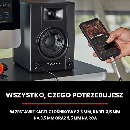 M-Audio BX3  120-watowe głośniki komputerowe / monitory studyjne do gier, produkcji muzyki, transmisji na żywo i podcastów (para)