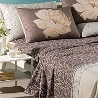 Completo Lenzuola Matrimoniali Caleffi In Puro Cotone - Stampa Botanic - Foto 11