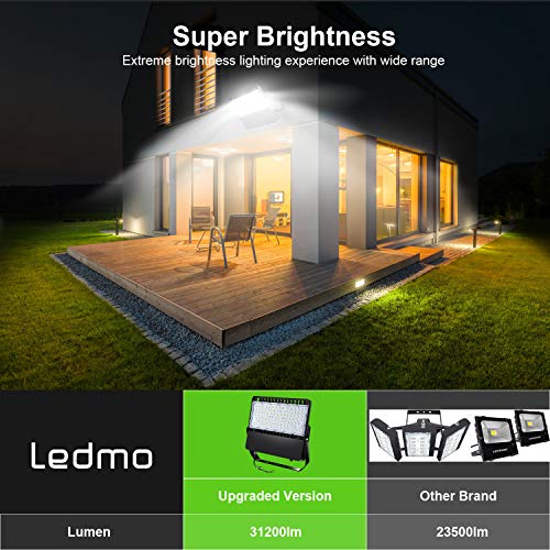 Ledmo Led Flood Lights For Stadiums And Outdoor Sports - High-Intensity Commercial Area Field Lighting With Energy Efficiency And Weather Resistance - 240W 31200Lm Dusk To Dawn Photocell 5000K (3Pack) #TOP1