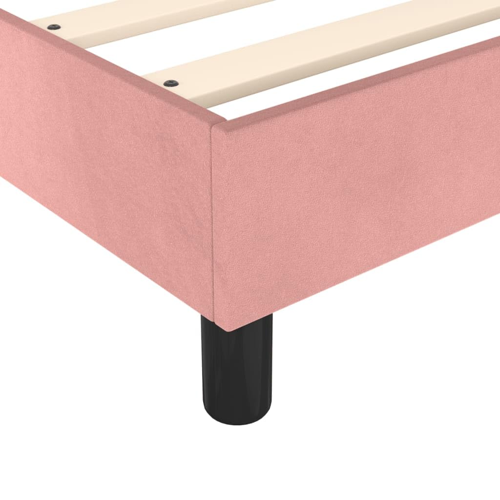 vidaXL Estructura de Cama con Somier, Somier de Matrimonio de Listones, Base de Cama Tapizada, Mueble para Dormitorio Hogar, Terciopelo Rosa 140x190 cm