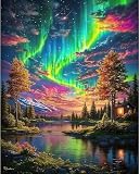 CLYCTIP Diamond Painting – DIY Diamanten Painting für Erwachsene, Landscape 5D Diamond Painting Bilder, Landschaft Diamant, 30x40 cm (blue)