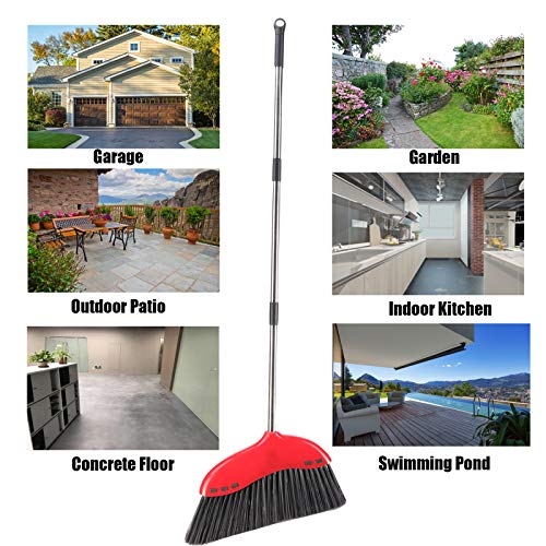 Anriy Outdoor Broom for Floor Cleaning - Heavy Duty Commercial Sweeper Brooms for Garage, Patio, Lobby, Mall, Office and Concrete Floor, Indoor Angle Broom for Sweeping Home and Kitchen (52 inch)