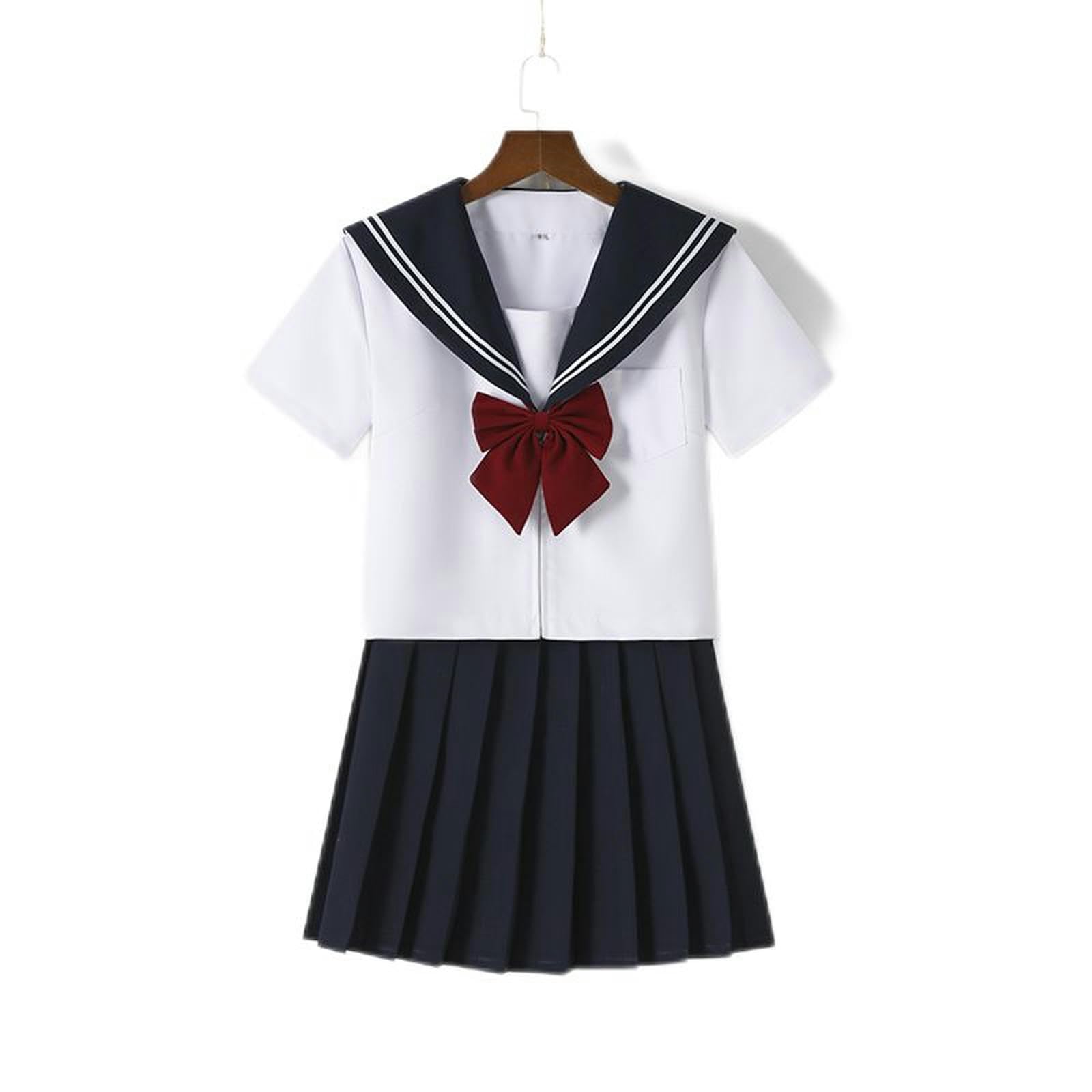 2023 Nuovi Abiti JK a Maniche Lunghe Primavera e Autunno Stile College Gonna a Pieghe Abito-Maniche Lunghe con Papillon-L